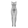 Subblime - 952112 Bodystocking Resille Avec Details Sur La Poitrine Et Le Ventre Noir Taille Unique
